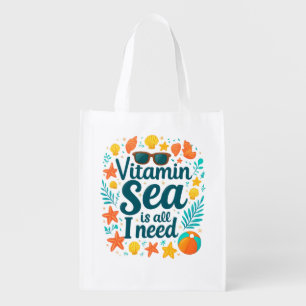 Vitamin Sea Reusable Grocery Bag - Eco-Friendly Be