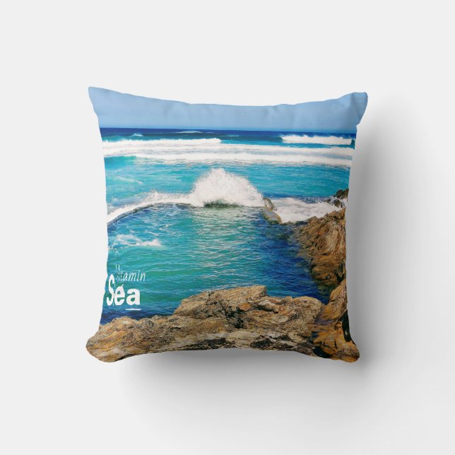 Vitamin Sea surf and waves Throw Pillow (Front)