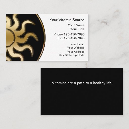 Customizable Vitamins Business Card