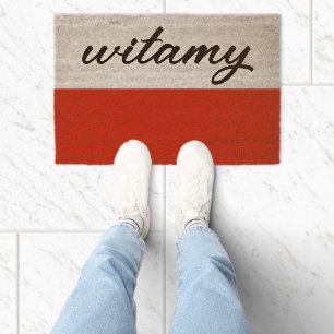 Vitamy Polish flag custom coco coir fiber doormat