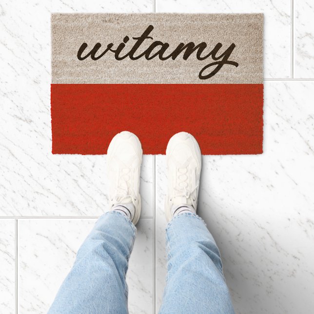 Vitamy Polish flag custom coco coir fiber doormat (Insitu)