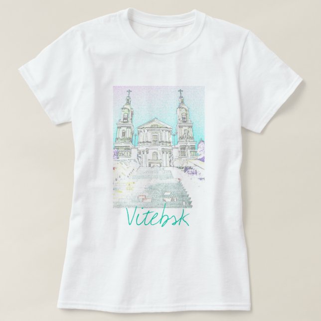 Vitebsk Belarus Church Architecture T-Shirt Top (Design Front)