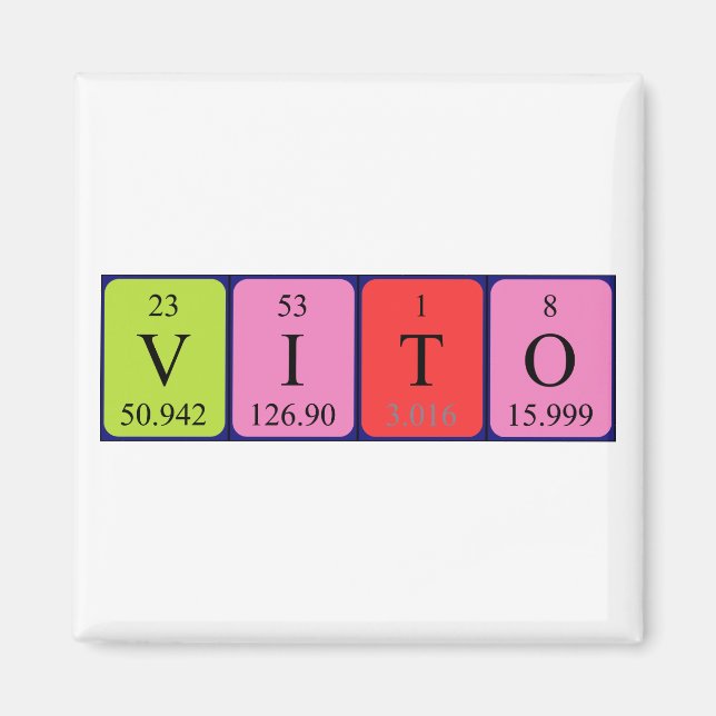 Vito periodic table name magnet (Front)