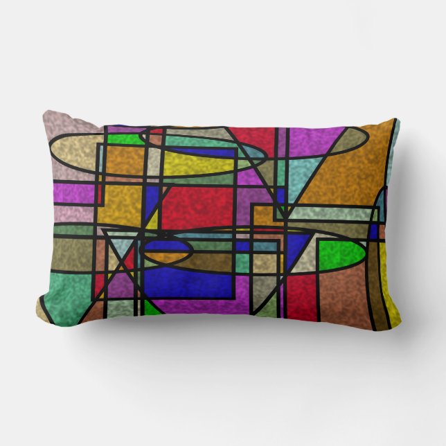 Vitral Stained Glass Lumbar Pillow (Front)