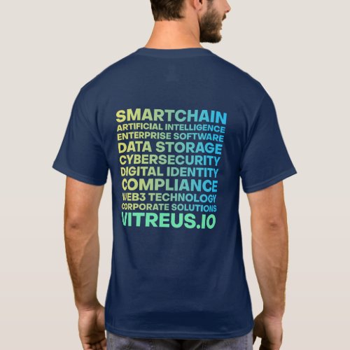 VITREUS Printed T_Shirt Front  Back  NAVY