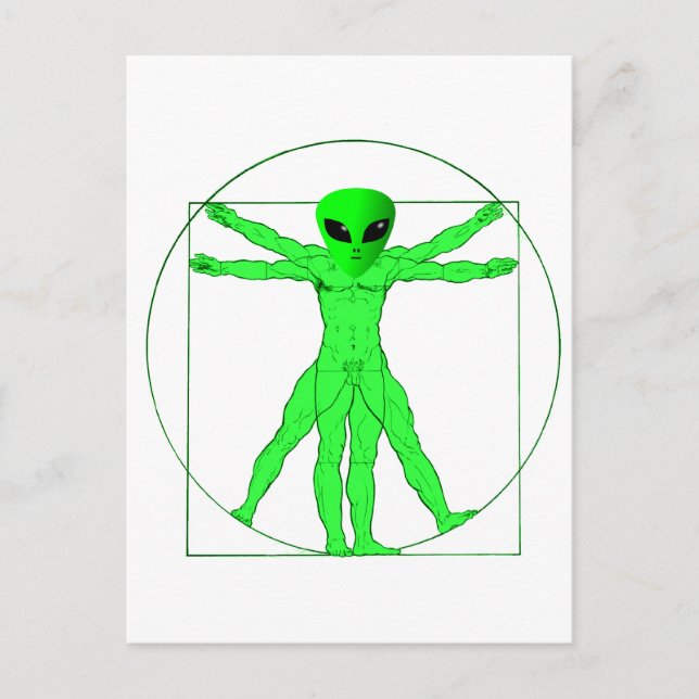 Vitruvian Alien Postcard (Front)