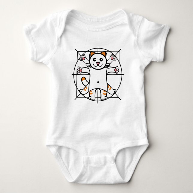 Vitruvian Cat Baby Bodysuit (Front)