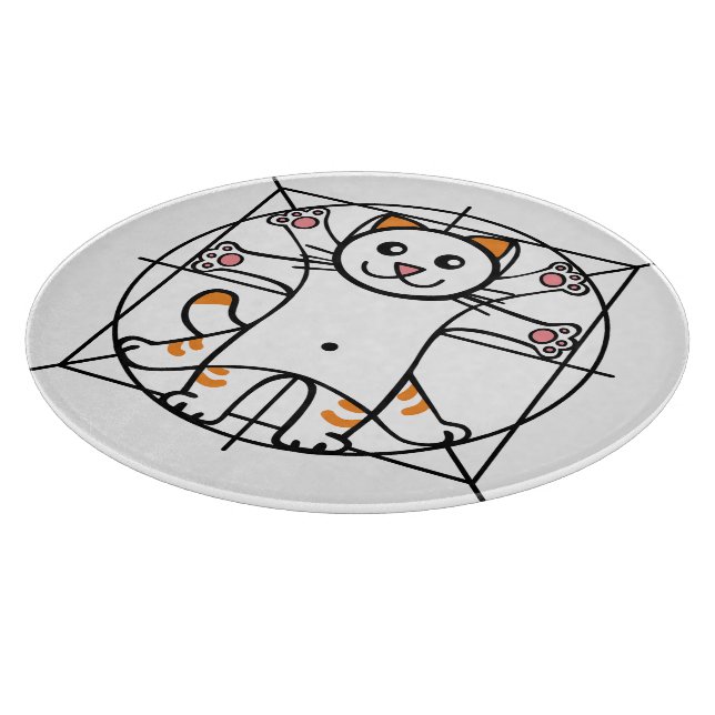 Vitruvian Cat Cutting Board (Corner)