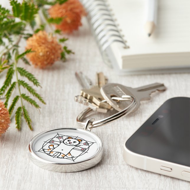Vitruvian Cat Keychain (Side)