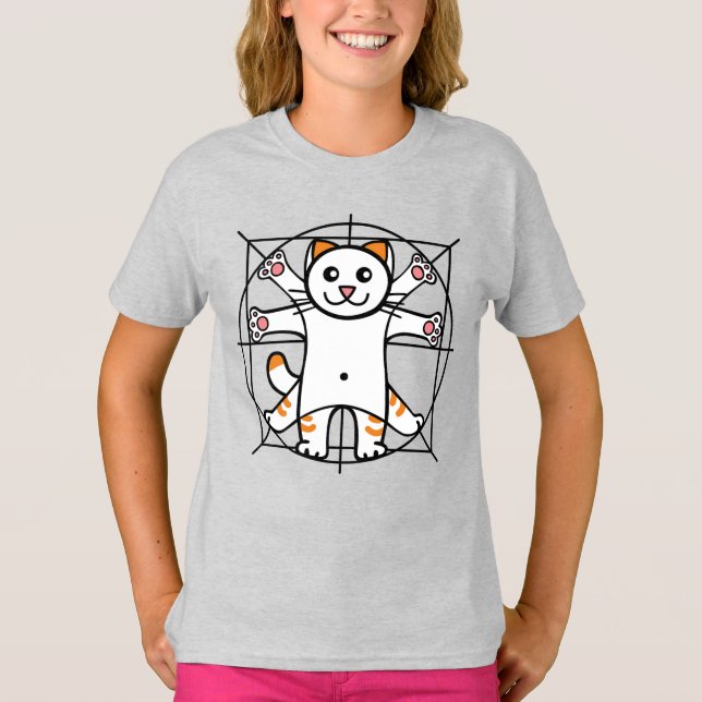 Vitruvian Cat T-Shirt (Front)