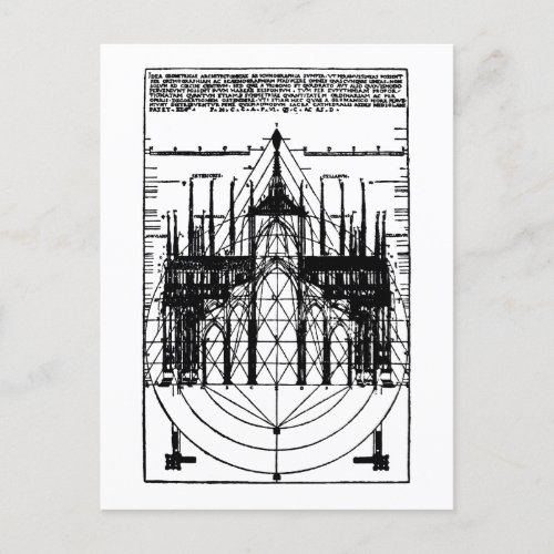 Vitruvian Cathedral of Milan 1521 Postcard