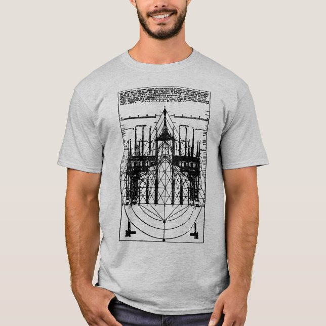Vitruvian Cathedral of Milan 1521 T-Shirt (Front)