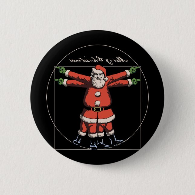 Vitruvian Holidays! Pinback Button (Front)