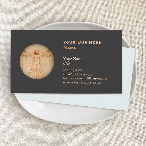 Customizable Vitruvian Man Business Card