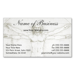 Vitruvian Man Business Card Magnet
