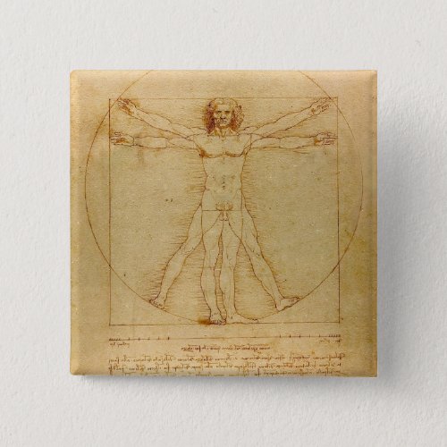 Vitruvian Man by Leonardo Da Vinci Button