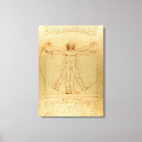 Vitruvian Man by Leonardo Da Vinci Canvas Print