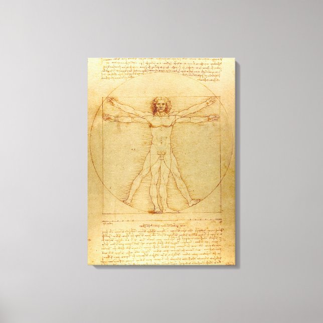 Vitruvian Man by Leonardo Da Vinci Canvas Print (Front)