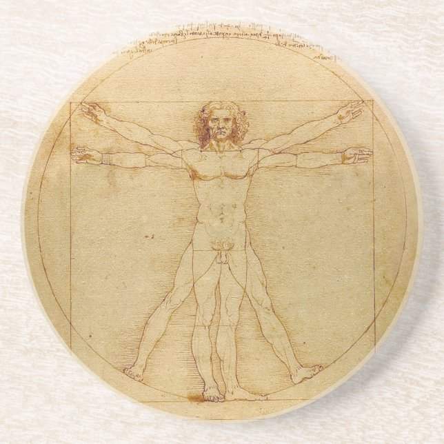 Vitruvian Man by Leonardo da Vinci Coaster (Front)