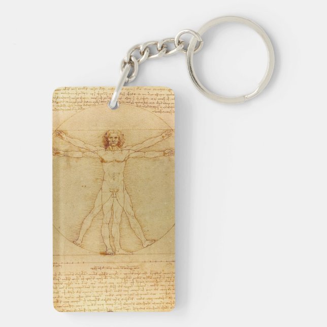 Vitruvian Man by Leonardo Da Vinci Keychain (Back)