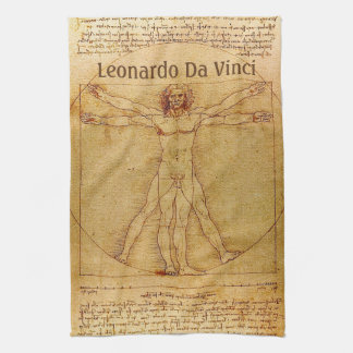 Vitruvian Man By Leonardo Da Vinci Kitchen Towel