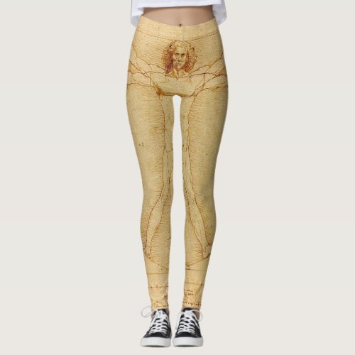 Vitruvian Man by Leonardo Da Vinci Leggings