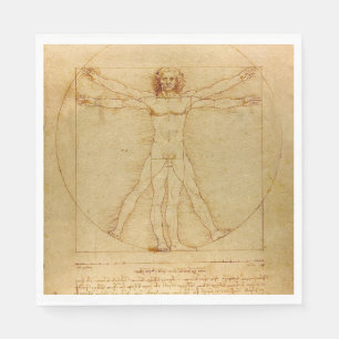 Vitruvian Man by Leonardo Da Vinci Napkins