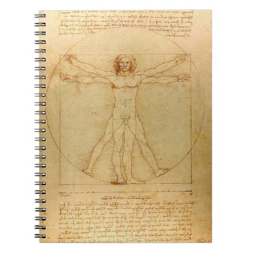 Vitruvian Man by Leonardo Da Vinci Notebook