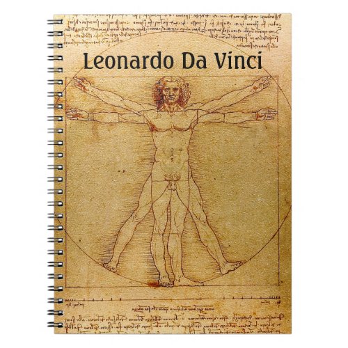 Vitruvian Man By Leonardo Da Vinci Notebook