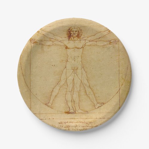 Vitruvian Man by Leonardo Da Vinci Paper Plates