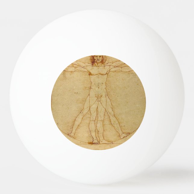 Vitruvian Man by Leonardo Da Vinci Ping Pong Ball (Front)