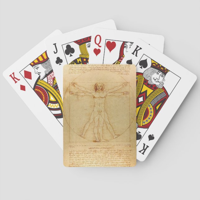 Vitruvian Man by Leonardo Da Vinci Poker Cards (Back)