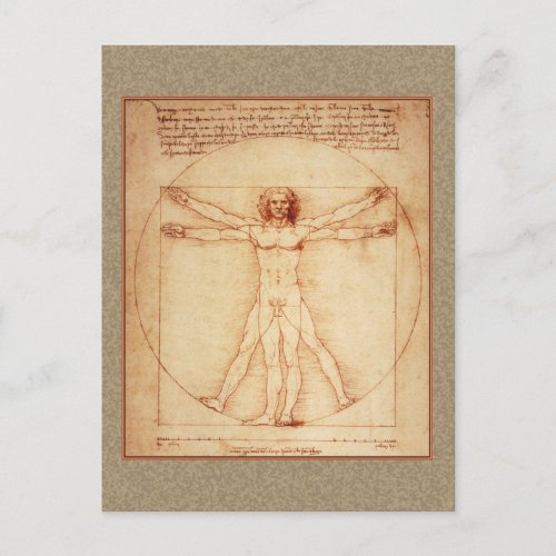 Vitruvian Man by Leonardo da Vinci Postcard