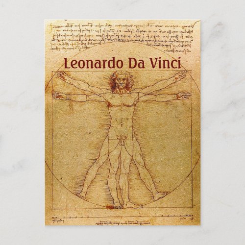Vitruvian Man By Leonardo Da Vinci Postcard