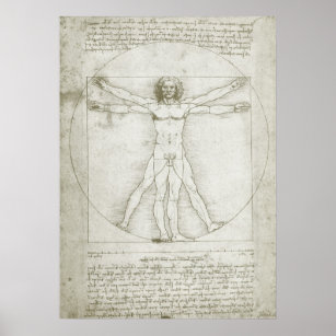 paintings Vitruvian Man FINE ART PRINT Human Anatomy ...