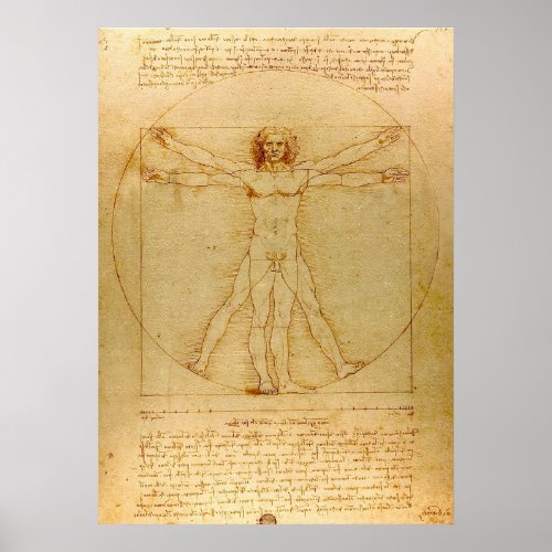 Vitruvian Man by Leonardo da Vinci  Poster