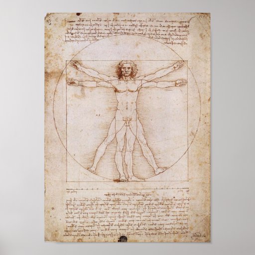 Vitruvian Man by Leonardo da Vinci Posters | Zazzle