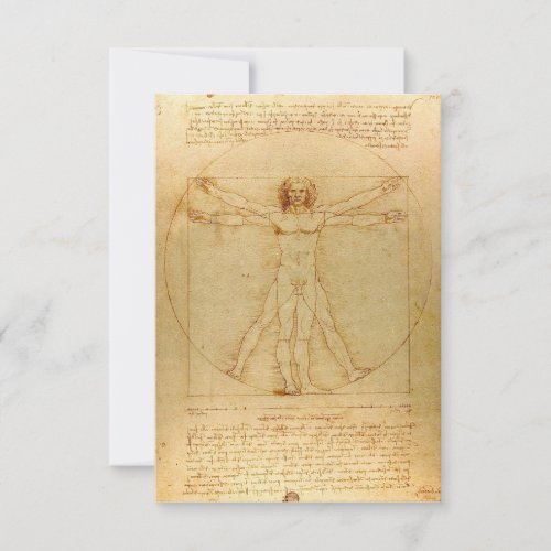 Vitruvian Man by Leonardo da Vinci Thank You Card