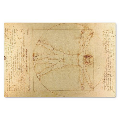 Vitruvian Man by Leonardo Da Vinci Tissue Paper