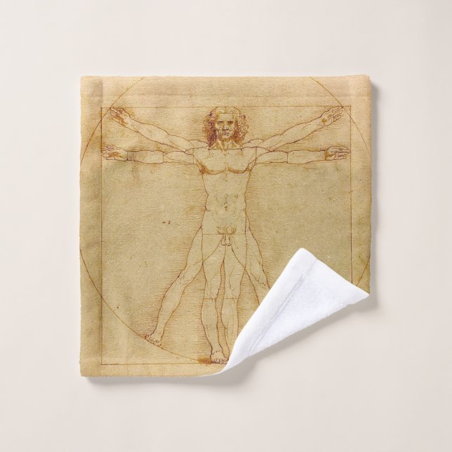 Vitruvian Man by Leonardo Da Vinci Wash Cloth (Wash Cloth)