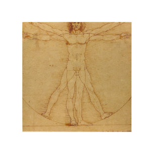 Vitruvian Man by Leonardo Da Vinci Wood Wall Art