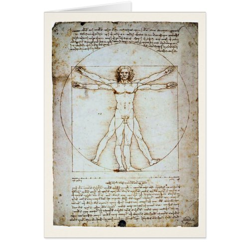 Vitruvian Man c 1490 Leonardo da Vinci Card