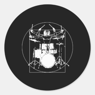 Vitruvian Man Drummer Sticker
