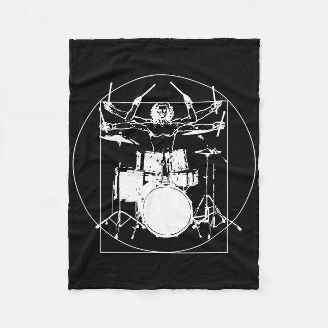 Vitruvian Man Drummer Sticker  Fleece Blanket (Front)