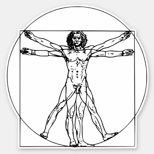 Vitruvian Man Embrace Timeless Wisdom Sticker