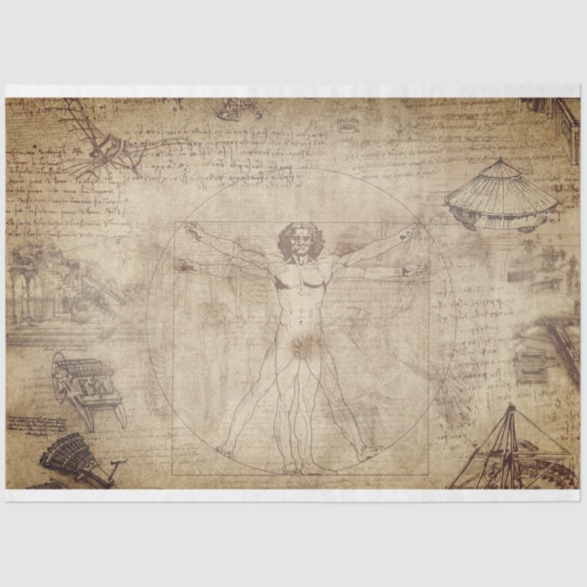 Vitruvian Man Furniture Decoupage Tissue Paper (Front)