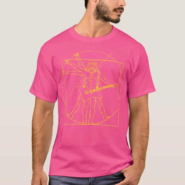 Vitruvian Man Guitar Music Player T-Shirt (Front)