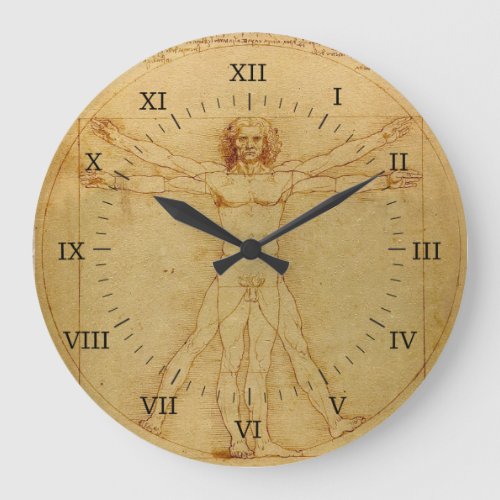 Vitruvian Man Large Clock