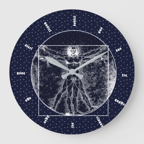 Vitruvian Man Large Clock