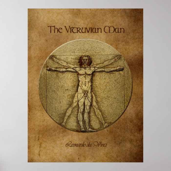 VITRUVIAN MAN Leonardo Da Vinci Art Poster